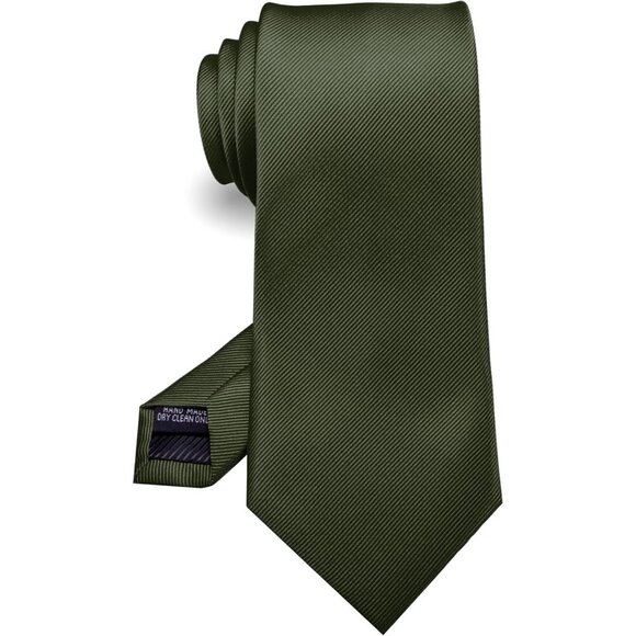 🆕Men Green Solid Tie Formal Soft and Comfortable to Wear Necktie - Picture 1 of 4